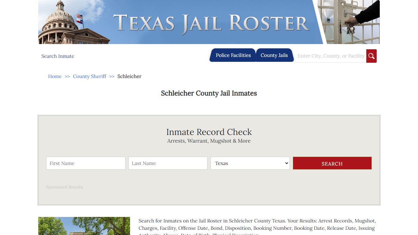 Schleicher County Jail Inmates - Jail Roster Search