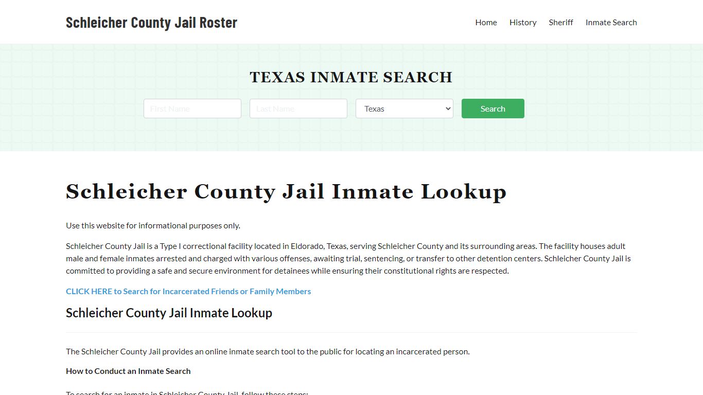 Schleicher County Jail Roster Lookup, TX, Inmate Search